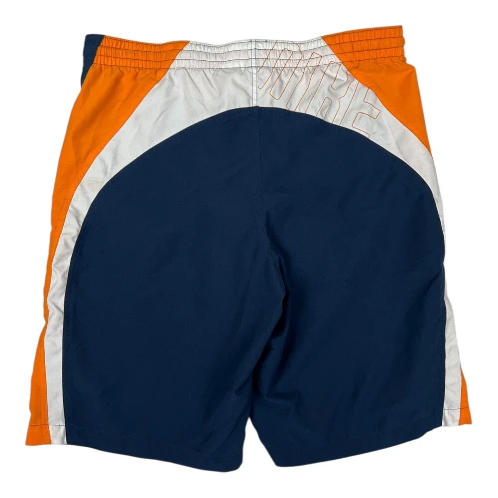 Vintage Nike Swim Board Trunks Size Large Orange Blue Y2K Surf